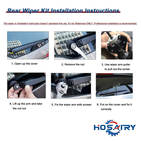Installation steps for Rear Wiper Arm Blade Set For Mercedes Benz GLE Class And ML SUVs Easy Install 12 Inch Replacement