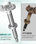 Heavy Duty Golf Cart Rear Axle Shaft Assembly Replacement For Yamaha G29 Electric Models 2007 To 2014 Driver Side Short Axle Kit shown with new and old axle comparison.