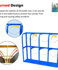 Blue Floor-Standing Cylinder Rack For Propane And CO2 Tanks Heavy Duty Secure Steel Stand Holds 3 Cylinders with Curved Design