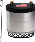 Smokeless Fire Pit Accessories Set For Outdoor Hangouts And Backyard Chill, 17 Inch Carbon Steel Base with Poker and Lid