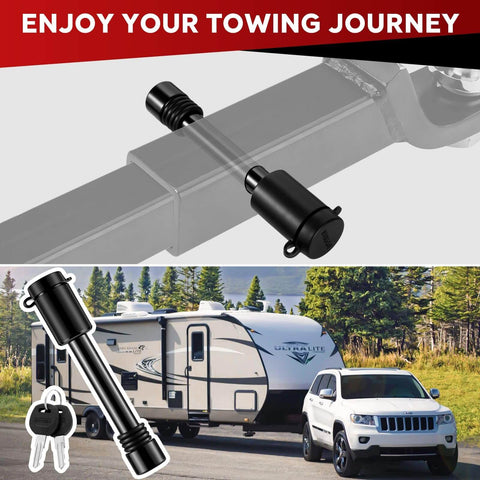 Tough As Nails Locking Trailer Hitch Pin For Two Inch And Two Point Five Inch Receivers With Five Eighth Inch Pin Diameter, weatherproof design.