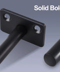 Close-up of 12 Pack 6 Inch Black Solid Steel Floating Shelf Brackets Hidden Concealed Shelf Supports showing rod and backplate detail.