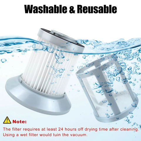 2 Pack Replacement HEPA Vacuum Filter For Bissell Zing Canister 2156 1665 16652 Series Fits 1613056 submerged in water