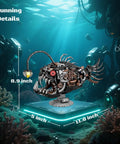 Angler Fish Mechanical Building Block Set With Lights Dope STEM Toy For Kids And Adults Deep Sea Ocean Creature Kit.