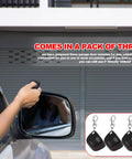 Person using Three Pack Garage Door Opener Remote Compatible With Multicode 300MHz 10 Dip Switch 3089 3060 3070 shown in detail