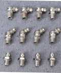 45 Piece Grease Fitting Assortment Kit With Straight Bend And Elbow Styles For Hydraulic Systems And Machinery Maintenance