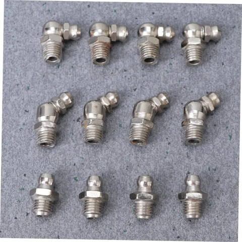 45 Piece Grease Fitting Assortment Kit With Straight Bend And Elbow Styles For Hydraulic Systems And Machinery Maintenance