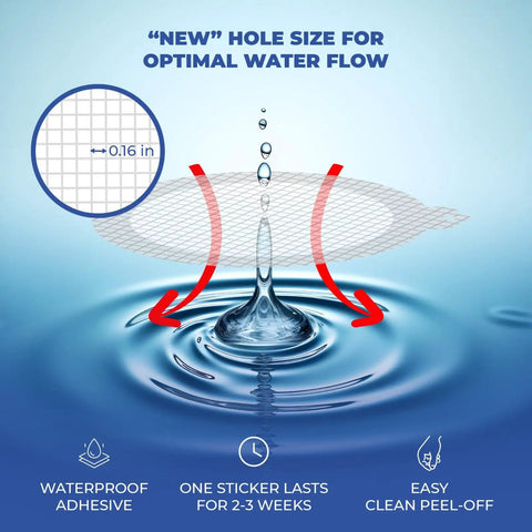 New 0.16 in hole size in 35 Pack Disposable Hair Catcher Mesh Strips For Shower Bathtub Sink Drain Stops Clogs Dead In Its Tracks.