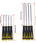 Set of eight seal hooks included in Adjustable Gland Nut Wrench Set For Hydraulic Cylinders Three Quarter And One Half Inch Must Have Eight Piece Install Tool Set And Three Piston Rod Seal U Cup Installation Tools Universal J05321 Hydraulic Cylinder Tools.