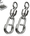 Ball Bearing Fishing Swivel With Quick Oval Split Rings, 8 Stainless Steel Balls For 360 Degree Rotation, Reduces Line Twist, Premium Upgrade For Faster Smoother Retrieves, stainless steel