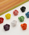 Ceramic Rose Cabinet Knobs 6 Pack Orange Vintage Drawer Pulls For Dresser Wardrobe Kitchen Cupboard Easy Install