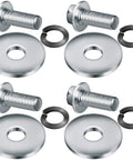 Top-down view of a 4-pack go-kart clutch bolt kit, 3/4 in, with 4 bolts, 4 flat washers, and 4 lock washers