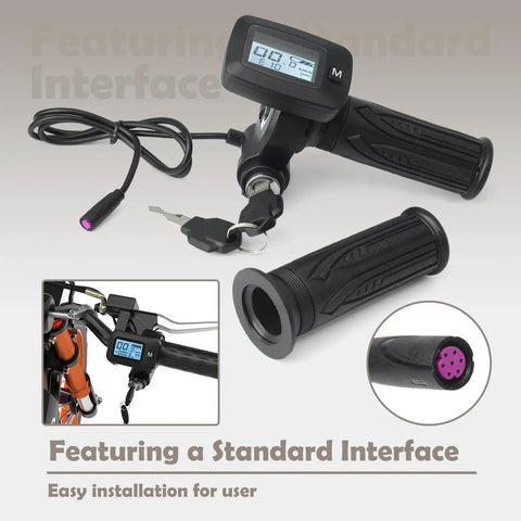 48V Throttle With M Key Button Replacement for Tutti Soleil 01 showing grip and digital display