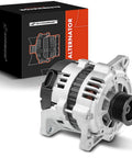 Alternator Replacement For Chevy Aveo 2004-2008, Aveo5 2006-2008, Pontiac Wave 2005-2008, Suzuki Swift 2004-2008 1.6L L4 85Amp 12V Clockwise 6-Groove Pulley Drop-In Direct Fit 3-Pin Regulator Replace 96540542 96954113, shown with box packaging