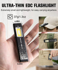 Ultra Slim EDC Flashlight Rechargeable With 8 Modes Magnetic Base And Clip Pocket Sized Lightweight 37 Grams 0.35 Inch Body