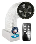Ultra Quiet Whole House Fan With Remote Control features a sleek design, 3945 CFM airflow, and quick attic mount for cooling.