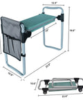 Garden Kneeler And Seat 2 In 1 Foldable Bench with Tool Bag, Heavy Duty Frame, Wide Soft EVA Foam Pad, Senior Friendly Green