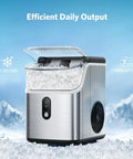 Nugget Ice Maker Countertop Portable Chewable Pellet Ice Machine With Auto Cleaning Function 34 Lbs Per 24 Hours Stainless Steel