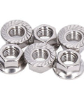 Stainless Steel DIN 1587 Flange Nut Set With Integrated Washer, A2-70 Rustproof Locking Nuts for Automotive and Equipment Kit, 50 pcs.
