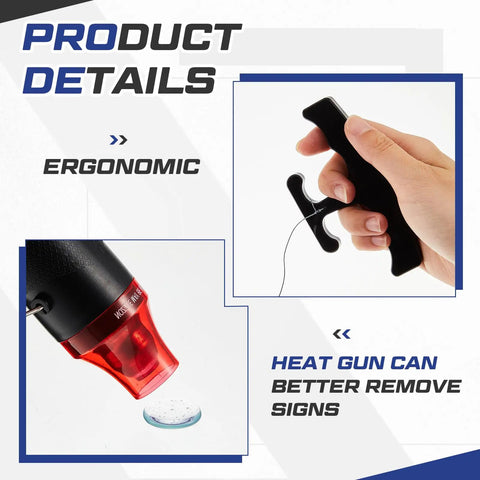 Pro Grade Emblem Removal Tool Kit and Vinyl Wrap Set With Heat Gun Razor Scraper Squeegee 5m PE Cord Towel shown in use