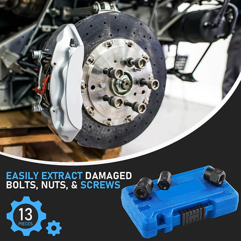Beefy Nut Remover Set For Rusted Damaged Stripped Fasteners High Torsion Socket Kit in case near vehicle brake system