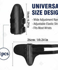 Flat lay of a Two In One Golf Swing Training Kit with Wrist Stabilizer and Arm Support Strap, showing universal size design.