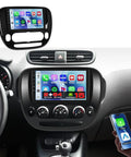 Android 15 Car Stereo Upgrade For Kia Soul 2014 2015 2016 2017 With 9 Inch Touchscreen Dope Head Unit Wireless CarPlay Android Auto GPS WiFi Bluetooth SWC Mirror Link Backup Camera FM EQ Manual Climate Control installed in car dashboard