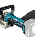 Killer 18V Cordless Biscuit Jointer Delivers Precise Slot Cuts And Strong Butt Joints With Zero Kickback For Your Next Woodworking Project, blue and gray cordless tool.