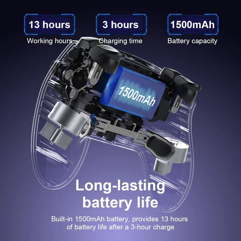Multiplatform Wireless Gamepad For PS5 Pro PC Mac iOS Android 10 Steam Deck With 7 Color RGB Lighting 1500mAh battery