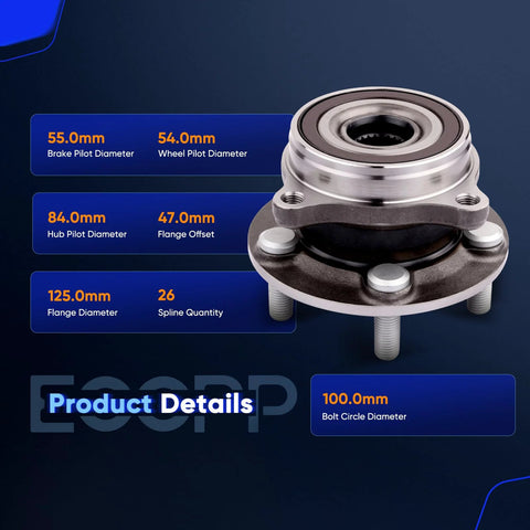 Front Left Right Wheel Hub And Bearing Assembly OE 513287 for Lexus CT200h 2011-2017 Toyota Prius 2010-2015 with ABS ring
