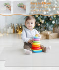Child sitting on Heavy Duty Office Chair Mat For Hardwood And Tile Floors Easy Glide Under Desk Protector 36x48 Inch With Lip