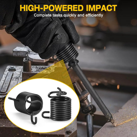Backyard Boss Shake N Break Air Hammer Adapter in use, showcasing the steel body and shank for heavy duty tasks.