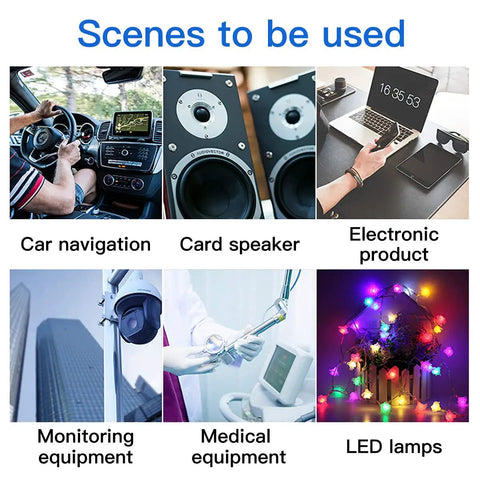 Various uses for High Capacity 3.7V 1000mAh LiPo Battery 503450, including car navigation, speakers, electronics, security, medical, LEDs.