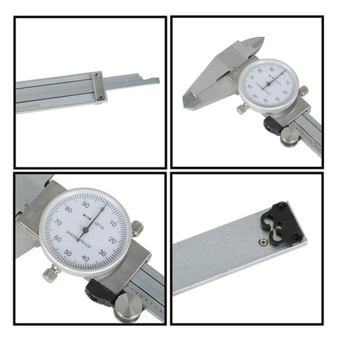 Pro Grade Stainless Steel Six Inch Dial Caliper Dead On Zero Calibration For Internal External And Depth Measurements Heavy Duty Machining Hand Tool With Rugged Carrying Case