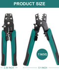All In One Wire Crimping Tool For 10 22 AWG Insulated And Bare Wires And Heat Shrink 3rd Gen Multifunction Crimper size 7.28 inch