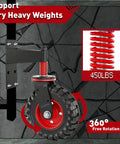 5 Inch Gate Wheels For Wooden Gates, 450 Lb Capacity, Heavy Duty Spring Loaded Fence Wheel With 360 Degree Swivel For Smooth Rolling
