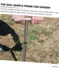 Person using Heavy Duty Handle Soil Sampler Probe In Stainless Steel Pro Grade Durable And Lightweight Lawn Care Tool For Soil Testing