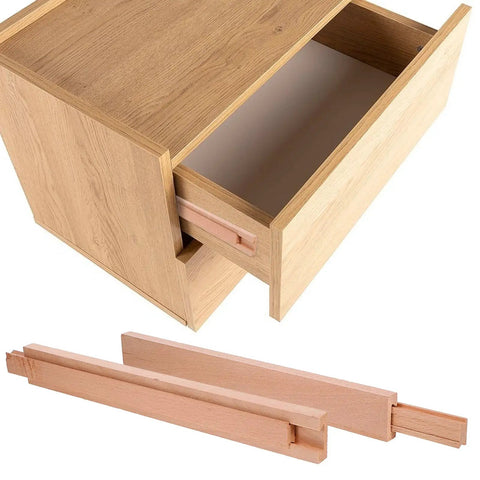 Rock Solid 6 Pack 15.7 Inch Wooden Drawer Slides Bottom Mount Undermount Dovetail Build showing wooden drawer and glides for cabinet upgrade.