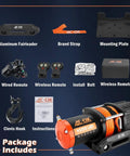 4500 Lb ATV UTV Winch Kit With 12V Power Steel Cable Waterproof Winch Wireless Remote Mounting Plate Off Road Recovery