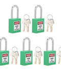 Tough As Nails 38 Mm Padlock Lockout Tagout Kit With Five Insulated Locks Ten Keys And Writable Tags To Secure Machines Prevent Unwanted Starts In Extreme Temps Ideal For Shop Floors Or Repair Crews Wanting Durable Industrial Safety Gear Top Pick green 38mm lockout padlocks with keys