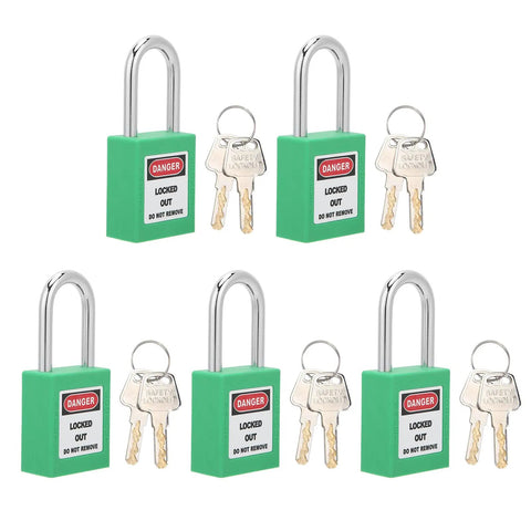 Tough As Nails 38 Mm Padlock Lockout Tagout Kit With Five Insulated Locks Ten Keys And Writable Tags To Secure Machines Prevent Unwanted Starts In Extreme Temps Ideal For Shop Floors Or Repair Crews Wanting Durable Industrial Safety Gear Top Pick green 38mm lockout padlocks with keys
