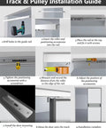 Track & Pulley Installation Guide for Smooth Rolling Sliding Barn Door Track With Quiet Soft Close Hardware For Closet Doors.