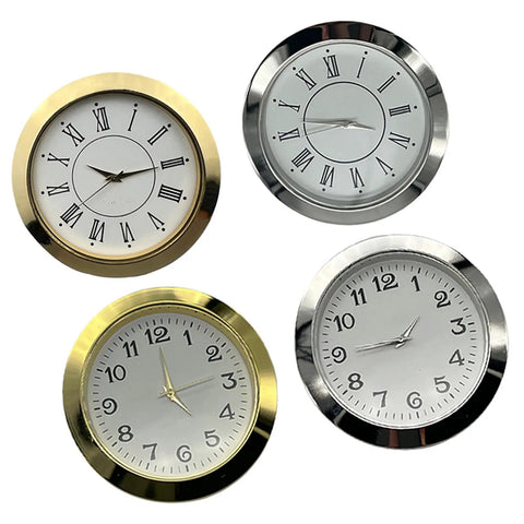 Pack Of 4 55mm Quartz Round Clock Heads With Arabic Or Roman Numerals For Crafting And Repair Of DIY Clock Nerds And Hobbyists