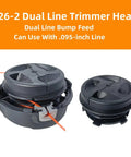 2 Pack C26-2 Dual Line Trimmer Head Replacement 4002 710 2169 for Compatible Gas String Trimmers Auto Cut 0.095 Inch Line