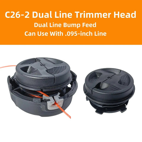 2 Pack C26-2 Dual Line Trimmer Head Replacement 4002 710 2169 for Compatible Gas String Trimmers Auto Cut 0.095 Inch Line