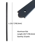 Flat Straight Aluminum Deck Balusters 29.5 Inch Long 25 Pack With Screws Matte Black shown with close-up detail