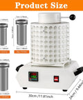 Beginner Friendly 1150C Electric Metal Melting Furnace Kit, LED display, graphite crucible, tongs, product size dimensions visible