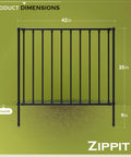 Diagram of No Dig Garden Fence Kit For Small Dogs 35 Inch High By 42 Inch Wide Two Panels Poly Steel Black Fence Rust Resistant