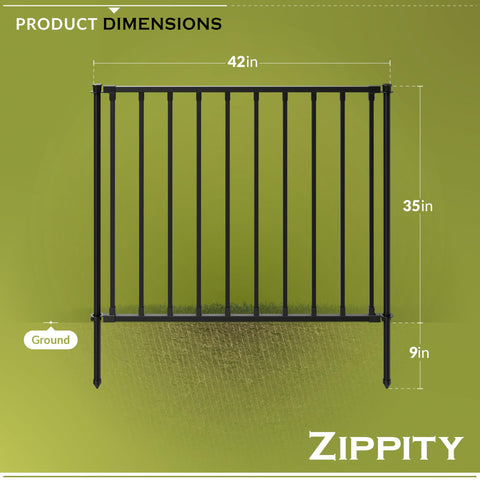 Diagram of No Dig Garden Fence Kit For Small Dogs 35 Inch High By 42 Inch Wide Two Panels Poly Steel Black Fence Rust Resistant