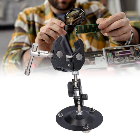 Pro Grade Soldering Stand Clamp With Magnetic Helping Hands 360 Degree Rotation Rubber Pad Jaws For Electronics Jewelry DIY Repairs